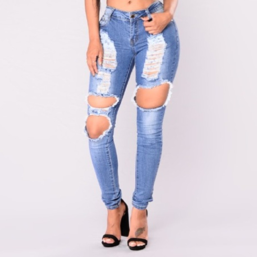 Bold Statement Skinny Jeans- Medium Denim